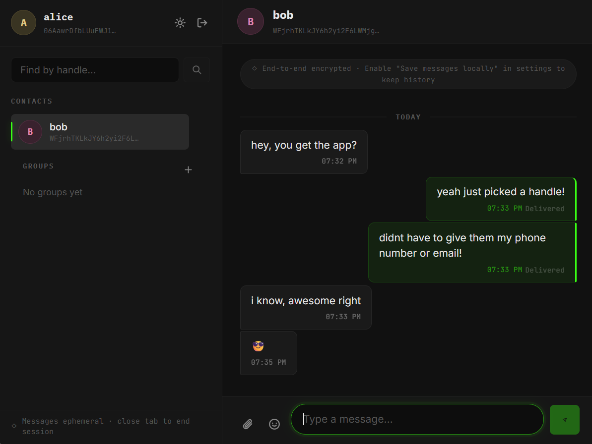 Dissolve chat interface